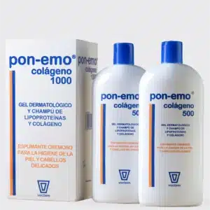 Cutie cu 2 flacoane de 500ml cu gel de duș și șampon dermatologic pentru ten uscat și păr uscat