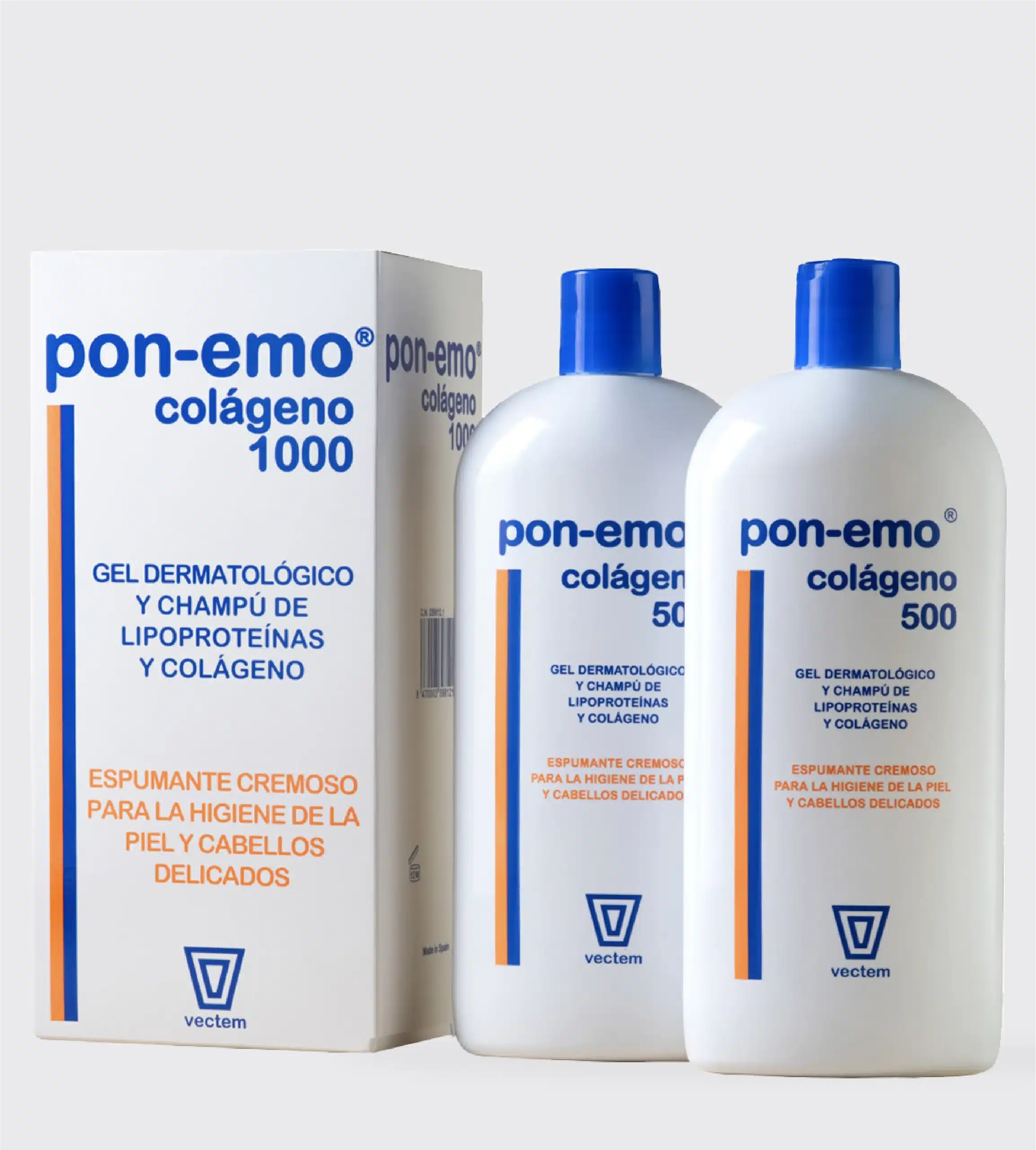 Cutie cu 2 flacoane de 500ml cu gel de duș și șampon dermatologic pentru ten uscat și păr uscat