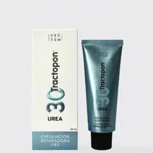 Tub și cutie Tractopon Uree 30 - cremă pentru picioare cu uree 30%, vitamină F și lanolină, pentru pielea foarte uscată și crăpată.
